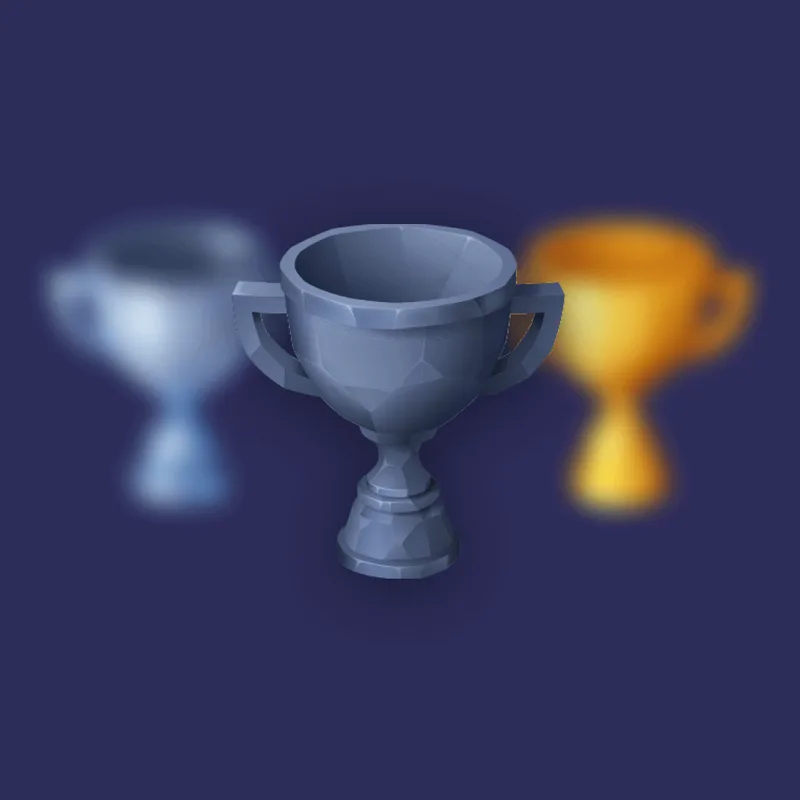Trophy podium showing top seasonal rankings in the Shoorbaloo app